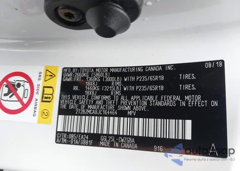 2018 Lexus Rx 350 z USA, uszkodzony, nr VIN 2T2BZMCA8JC164464